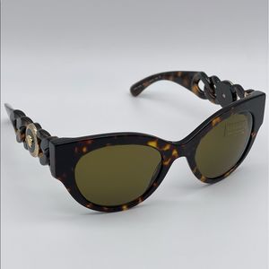 BRAND NEW VERSACE VE4408 108/73 Havana/Dark Brown Woman Sunglasses